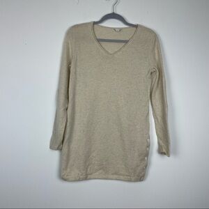 J. Jill Cashmere Wool Sweater V-Neck Cream Off White Sz XS